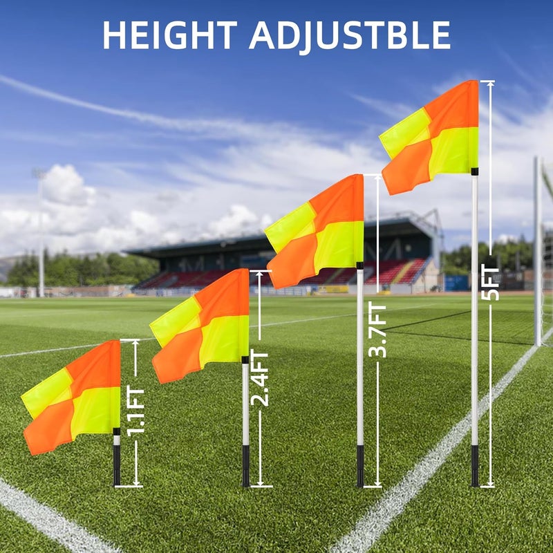 Nbguigdstr Spring Loaded 5FT Corner Flags for Soccer Field Set with Storage Bag, Universal Adjustable Speed and Agility Training Equipment, Soccer Agility Poles-White - Image 3